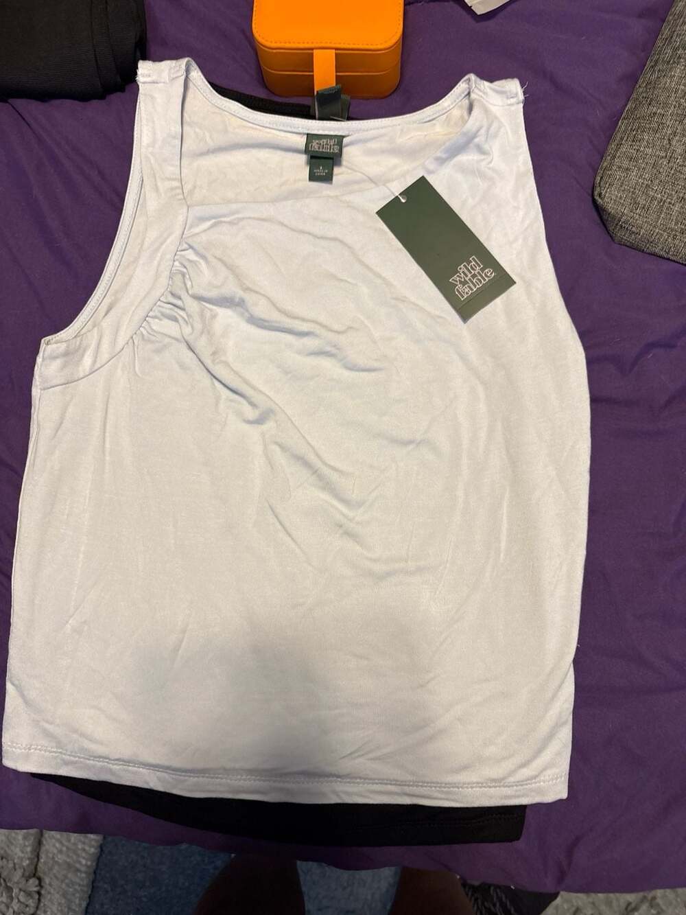 Wild Fable NWT Light Blue Square Neck Ruched Tank Top